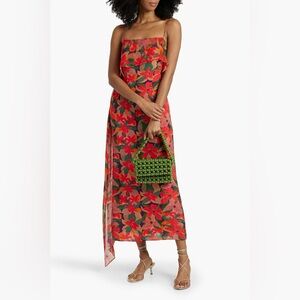 SOLID & STRIPED Floral Maxi Dress in Red and Green
